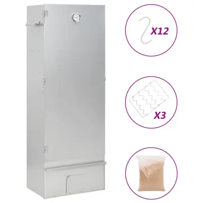 vidaXL Pečica za dimljenje z lesenimi sekanci 44,5x29x110 cm jeklo