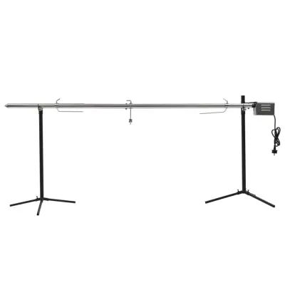 vidaXL Avtomatski raženj z motorjem nerjaveče jeklo 207x45x81 cm