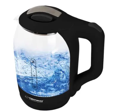 Grelnik vode stekleni ESPERANZA YUKON 1,7L, črna barva, 1500W