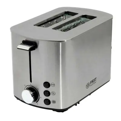Toaster FIRST za 2 kosa, nerjavno ohišje, 3-funkcije, nastavitev zapeke, 850W