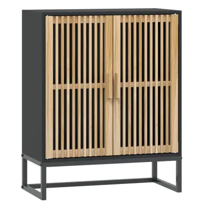 vidaXL Komoda črna 60x30x75 cm inženirski les