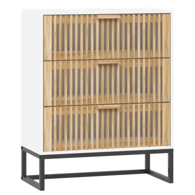 vidaXL Komoda bela 60x30x75 cm inženirski les