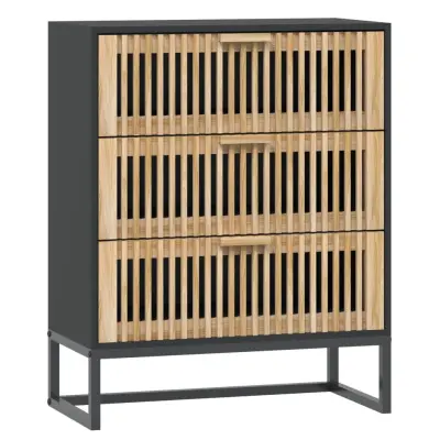vidaXL Komoda črna 60x30x75 cm inženirski les