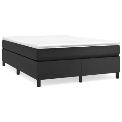 vidaXL Box spring postelja z vzmetnico črn 140x200 cm umetno usnje