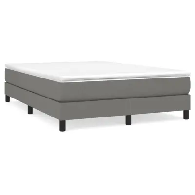vidaXL Box spring postelja z vzmetnico temno siva 140x200 cm blago