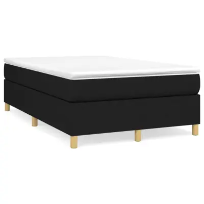 vidaXL Box spring postelja z vzmetnico črn 120x200 cm blago