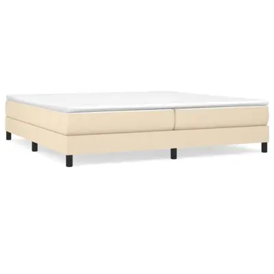 vidaXL Box spring postelja z vzmetnico krem 200x200 cm blago