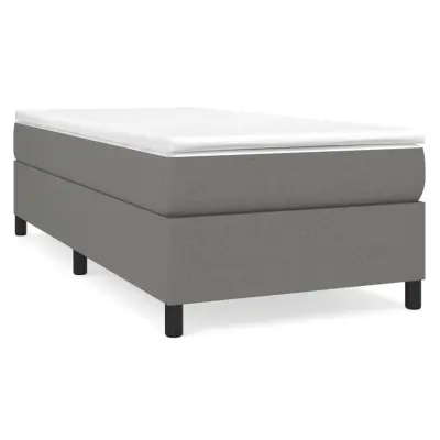vidaXL Box spring postelja z vzmetnico temno siva 90x190 cm blago
