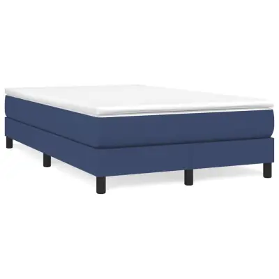 vidaXL Box spring postelja z vzmetnico moder 120x200 cm blago