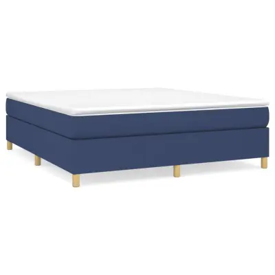 vidaXL Box spring postelja z vzmetnico modra 160x200 cm blago