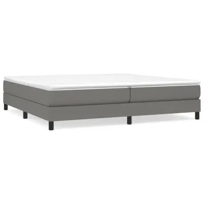 vidaXL Box spring postelja z vzmetnico temno siva 200x200 cm blago