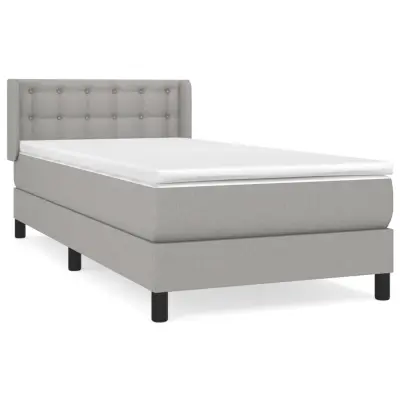 vidaXL Box spring postelja z vzmetnico svetlo siva 80x200 cm blago