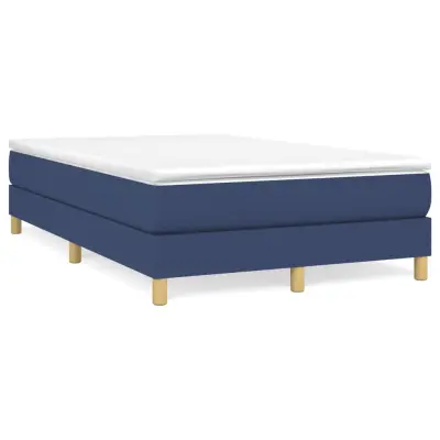 vidaXL Box spring postelja z vzmetnico moder 120x200 cm blago