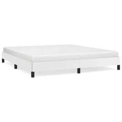 vidaXL Posteljni okvir bel 180x200 cm umetno usnje