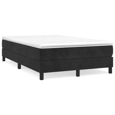 vidaXL Box spring postelja z vzmetnico črna 120x200 cm žamet