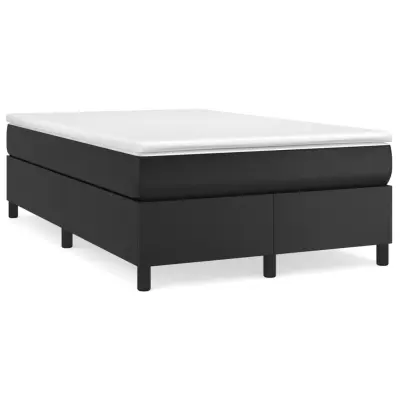 vidaXL Box spring postelja z vzmetnico črna 120x200 cm umetno usnje