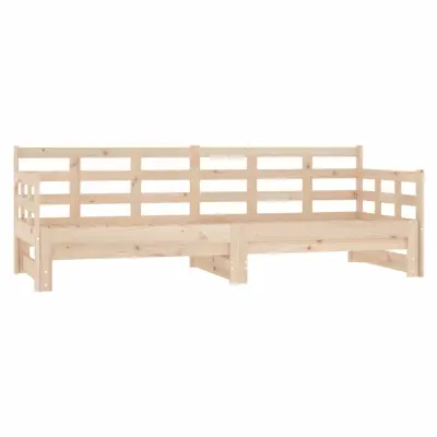 vidaXL Izvlečna dnevna postelja trdna borovina 2x(90x200) cm