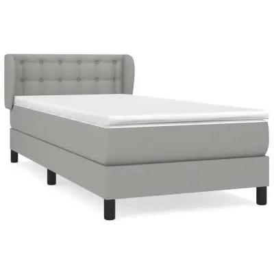 vidaXL Box spring postelja z vzmetnico svetlo siva 80x200 cm blago