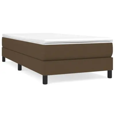 vidaXL Box spring postelja z vzmetnico temno rjava 90x200 cm blago