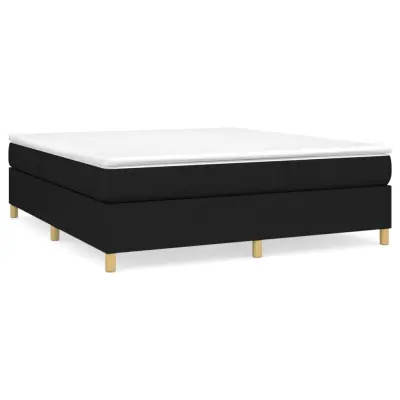 vidaXL Box spring postelja z vzmetnico črna 180x200 cm blago