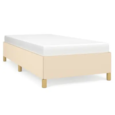 vidaXL Posteljni okvir brez vzmetnice krem 90x190 cm tkanina
