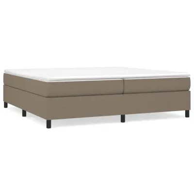 vidaXL Box spring postelja z vzmetnico taupe 200x200 cm blago