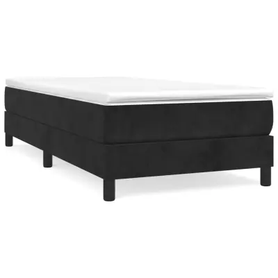 vidaXL Box spring postelja z vzmetnico črna 80x200 cm žamet