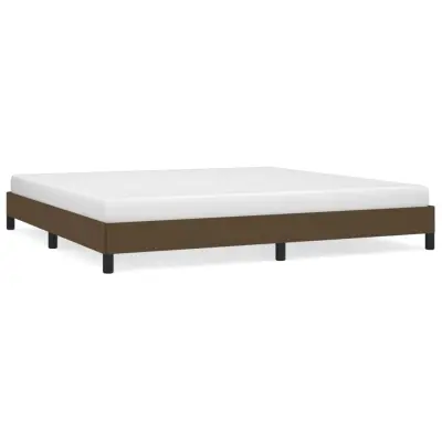 vidaXL Posteljni okvir brez vzmetnice temno rjav 200x200 cm blago