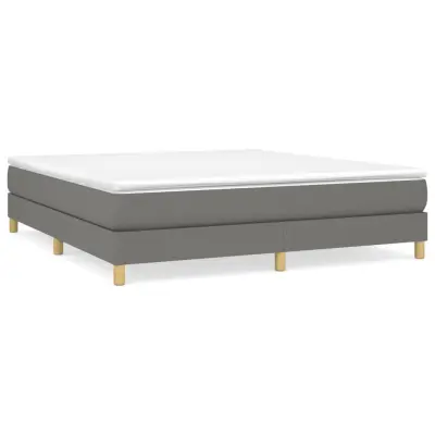 vidaXL Box spring postelja z vzmetnico temno siva 180x200 cm blago