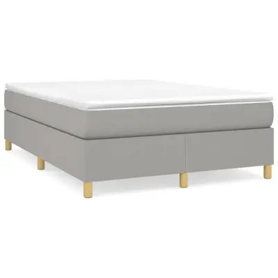 vidaXL Box spring postelja z vzmetnico svetlo siva 140x200 cm blago