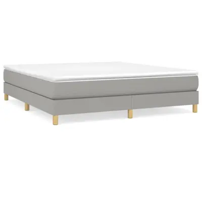 vidaXL Box spring postelja z vzmetnico svetlo siva 180x200 cm blago