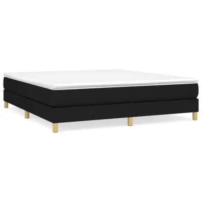 vidaXL Box spring postelja z vzmetnico črna 180x200 cm blago