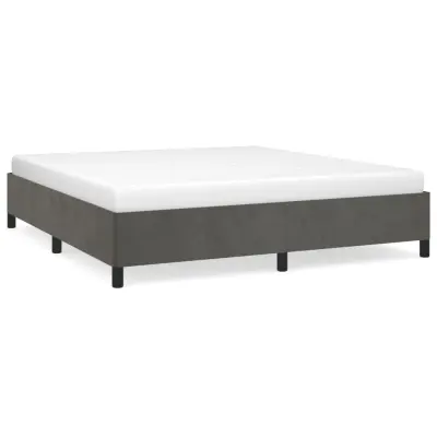 vidaXL Posteljni okvir brez vzmetnice temno siv 160x200 cm žamet