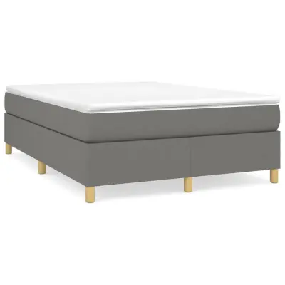 vidaXL Box spring postelja z vzmetnico temno siva 140x200 cm blago