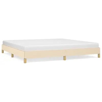 vidaXL Posteljni okvir brez vzmetnice krem 200x200 cm blago