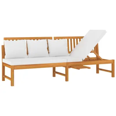 vidaXL Dnevna postelja s krem blazino 200x60x75 cm akacijev les