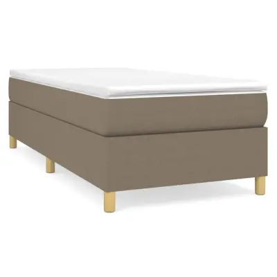 vidaXL Box spring postelja z vzmetnico taupe 100x200 cm blago