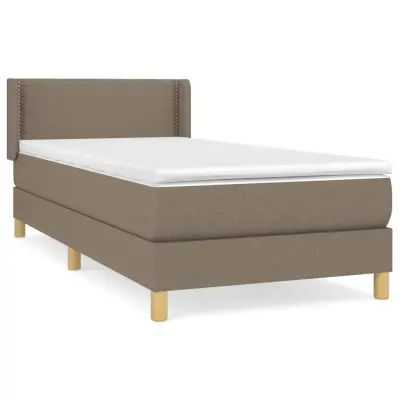 vidaXL Box spring postelja z vzmetnico taupe 90x200 cm blago