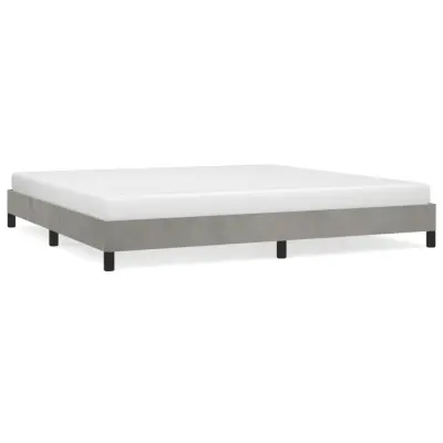 vidaXL Posteljni okvir brez vzmetnice svetlo siv 200x200 cm žamet
