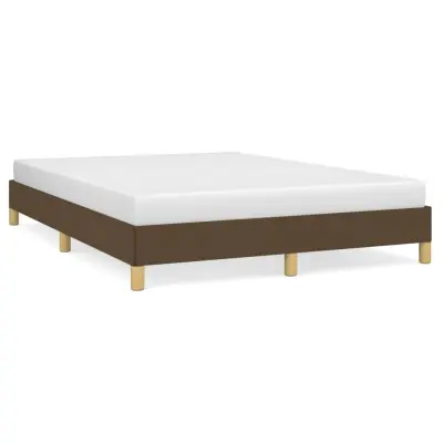 vidaXL Posteljni okvir brez vzmetnice temno rjav 140x200 cm tkanina