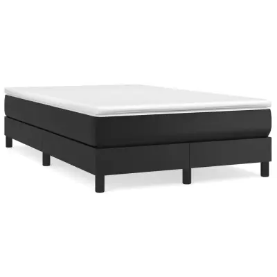 vidaXL Box spring postelja z vzmetnico črna 120x200 cm umetno usnje