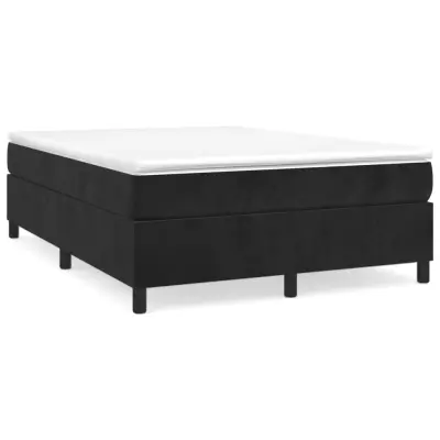 vidaXL Box spring postelja z vzmetnico črna 140x200 cm žamet