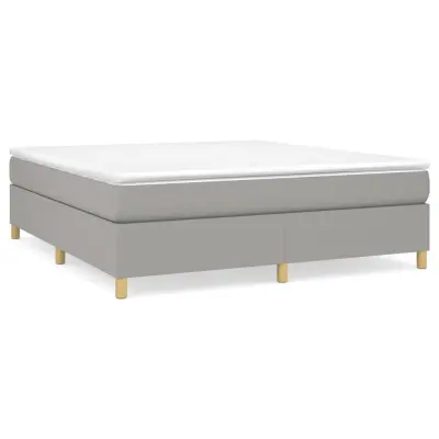 vidaXL Box spring postelja z vzmetnico svetlo siva 180x200 cm blago