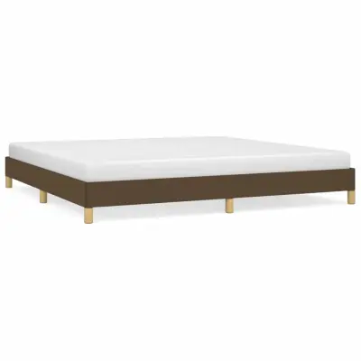 vidaXL Posteljni okvir brez vzmetnice temno rjav 200x200 cm blago
