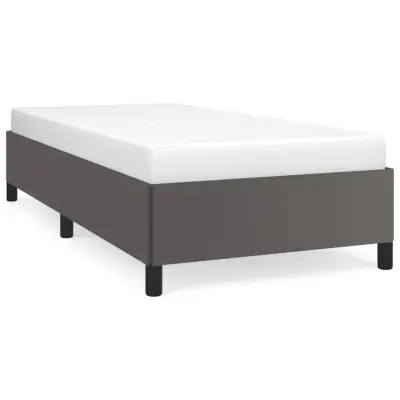 vidaXL Posteljni okvir siv 80x200 cm umetno usnje
