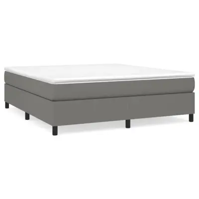 vidaXL Box spring postelja z vzmetnico temno siva 160x200 cm blago