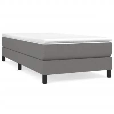 vidaXL Box spring postelja z vzmetnico temno siva 90x190 cm blago