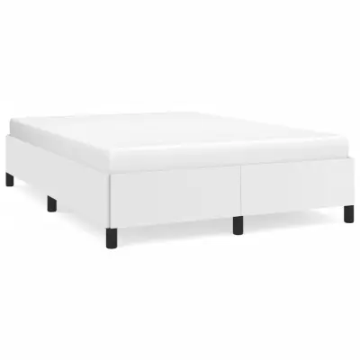 vidaXL Posteljni okvir bel 140x200 cm umetno usnje