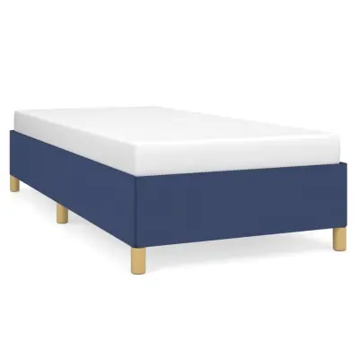 vidaXL Posteljni okvir brez vzmetnice modra 90x190 cm tkanina