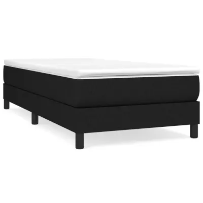 vidaXL Box spring postelja z vzmetnico črna 90x200 cm blago